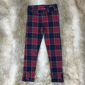 Janie and Jack Plaid Kids Leggings - Red and Black